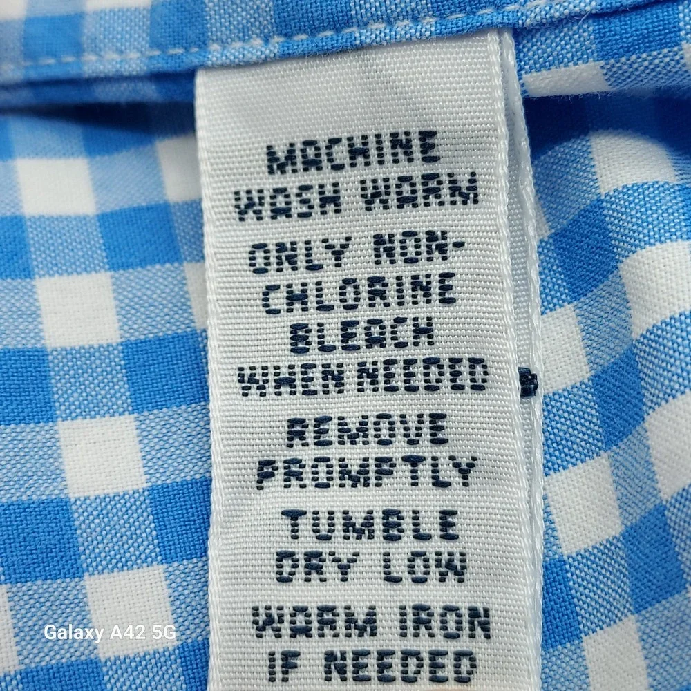 Ralph‎ Lauren Mens XL Custom Fit Blue Gingham Button Down Shirt Pink Pony Logo